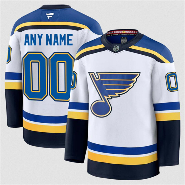 Men's St. Louis Blues ACTIVE PLAYER Custom White 2024-25 Away Stitched Hockey Jersey